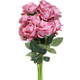 10 Pcs Artificial Rose Simulation Fake Flowers(Rouge)