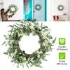20in Artificial Eucalyptus Leaves Wreath with Berries Fake Green Wreath for Front Door Wall Window Decoration