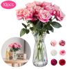 10 Pcs Artificial Rose Simulation Fake Flowers(LightPink)
