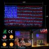 American Flag String Lights 390Pcs LED Beads Flag Net Light Waterproof Patriotic Flag Lamp w/ Plug for Garden Patio July 4th National Day Independence