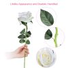 10 Pcs Artificial Rose Simulation Fake Flowers (White)