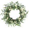 20in Artificial Eucalyptus Leaves Wreath with Berries Fake Green Wreath for Front Door Wall Window Decoration