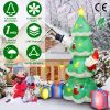 6.89FT Christmas Inflatable Outdoor Decoration with Christmas Tree Gift Box Santa Claus Blow Up Yard Decoration with LED Light Built-in Air Blower for