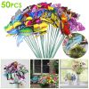 50Pcs Butterfly Stake Ornament Waterproof Yard Plant Flower Bed Pot Ornament Bendable Stake Garden Butterfly Decor