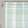 72-inch Sea Breeze Blue Green White Cabana Stripe Cotton Shower Curtain