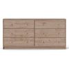 Farmhouse Contemporary 6 Drawer Double Dresser in Oak