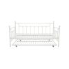 Twin White Metal Daybed Frame with Roll-Out Turndle Bed