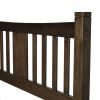 Queen size Solid Pine Wood Platform Bed with Headboard in Espresso
