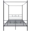 Queen size Four Poster French Country Metal Canopy Bed in Black Finish