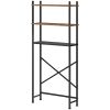Industrial Metal Wood Style Over the Toilet Freestanding Storage Shelving Unit