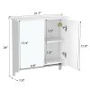 Modern 2-Door Wall Mounted Bathroom Medicine Cabinet with Mirror and Towel Bar