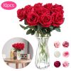 10 Pcs Artificial Rose Simulation Fake Flowers(Red)
