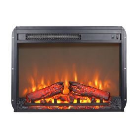 23 inch electric fireplace insert heater with log set & realistic flame, overheating protection without control