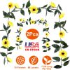 2Pcs 7.2ft Artificial Silk Sunflower Vines Garland Fake Flowers with Green Leaves for Wedding Party Table Decoration