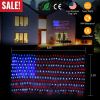 American Flag String Lights 390Pcs LED Beads Flag Net Light Waterproof Patriotic Flag Lamp w/ Plug for Garden Patio July 4th National Day Independence