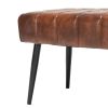 Mid-Century Modern Bedroom Bench with Brown PU Leather Seat and Tapered Legs