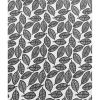 72-inch Black White Leaf Pattern Shower Curtain in 100-Percent Polyester Fabric