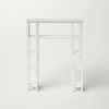 Over the Toilet Bathroom Shelving Unit with 9-Shelves in White Wood Finish