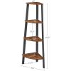 Narrow 3-Shelf Corner Shelving Unit Plant Stand Bookcase in Brown Black Wood