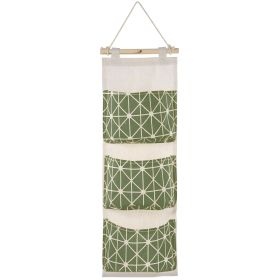 Wall Mounted Storage Bag Door Closet Hanging Storage Bag Organizer Waterproof 3 Pockets Pouch (Option: Green)