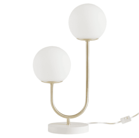 Metal 2-Light Globe Table Lamp (Option: GoldWhite)
