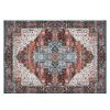 8x10FT Vintage Area Rug Modern Non Slip Carpet Boho Low Pile Soft Rug Waterproof Machine Washable Rug for Living Room Bedroom Kitchen Dining Room Unde