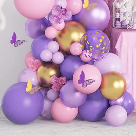 108PC Purple Balloon Butterfly Set And Inflator (Option: 108pc)