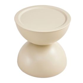 MILK WHITE Coffee Round Tables With STORGE MOVABLE TABLE TOP MULTIFUNCTIONAL END SIDE TABLE (Option: Milk White)