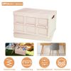 2Pcs 56L Collapsible Storage Bins With Dustproof Lid Waterproof Interior Bag Handle Stackable Storage Box Container Utility Organizer Crate For Campin