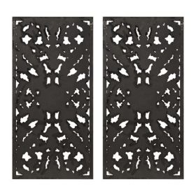 Distressed Carved Wood 2-piece Wall Decor Set (Option: Bronze)