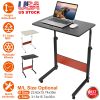 23.62x15.74x35in Mobile Laptop Desk Height Adjustable Rolling Wheels 77LBS Load Standing Table Sofa Bed Side Desk Cart Home Office Use