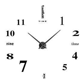 DIY Wall Clock 3D Mirror Surface Sticker Modern Art Wall Clock Home Office Decors Big Number Watch (Option: Silver)